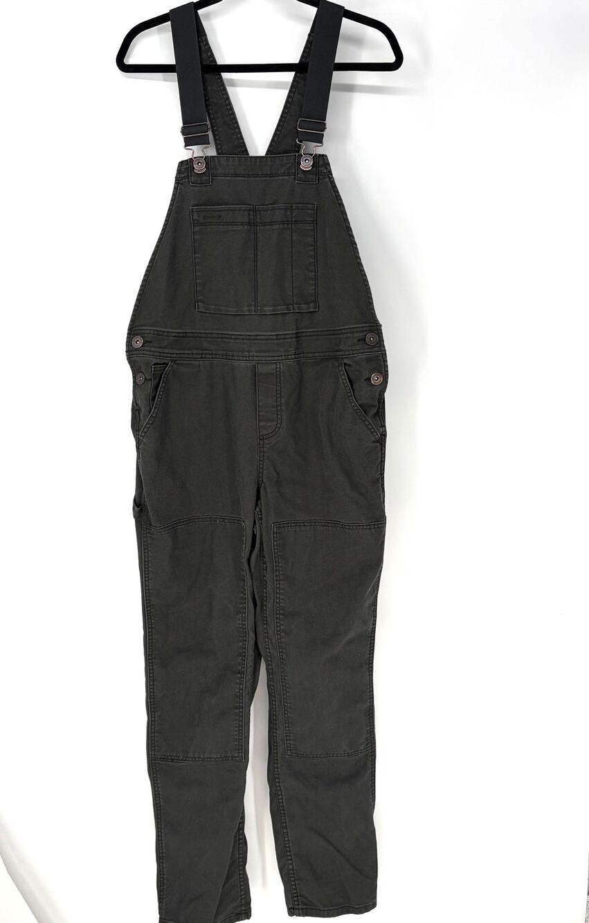 REI Co-op Trailsmith Workwear Overalls Double Knee Green Gray Women's 8 - Picture 1 of 10